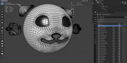 Stylised expressive dog character