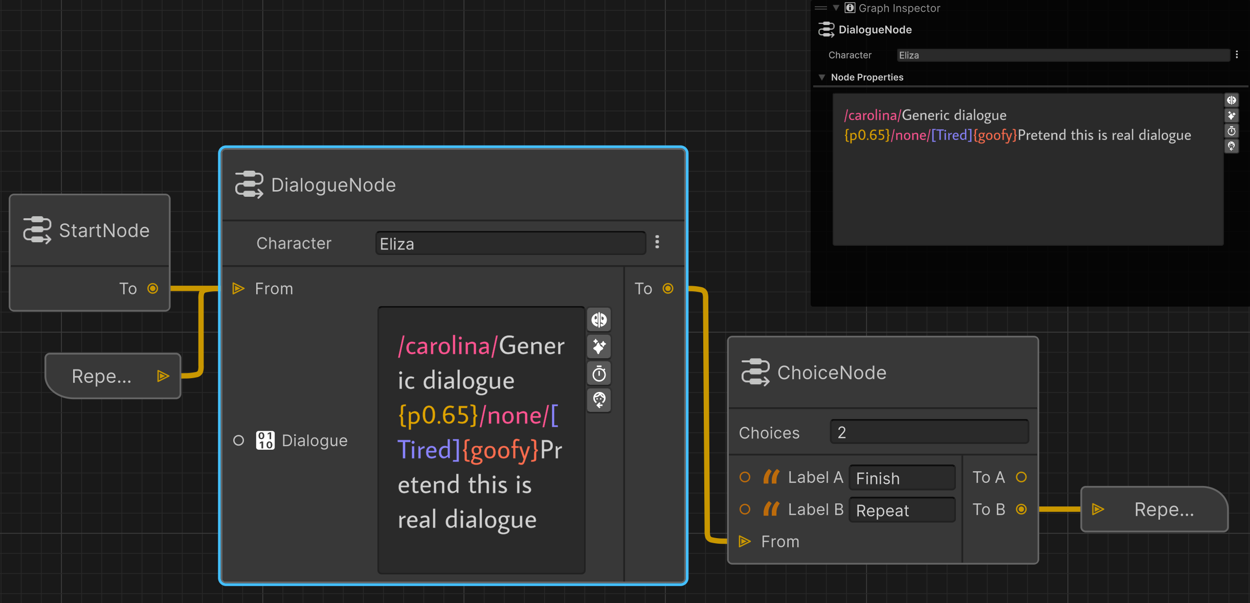 Dialogue sequence editor (Graph Toolkit)