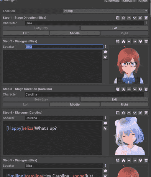 Dialogue sequence editor